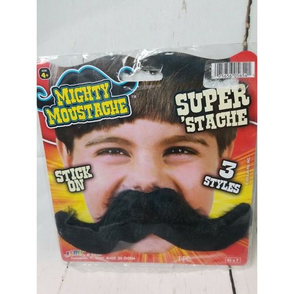 JA-RU Mighty Mustache Stick On Mustache Child's Toy Costume Accessory NEW - Picture 2 of 6